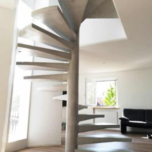 Micro concrete spiral staircase